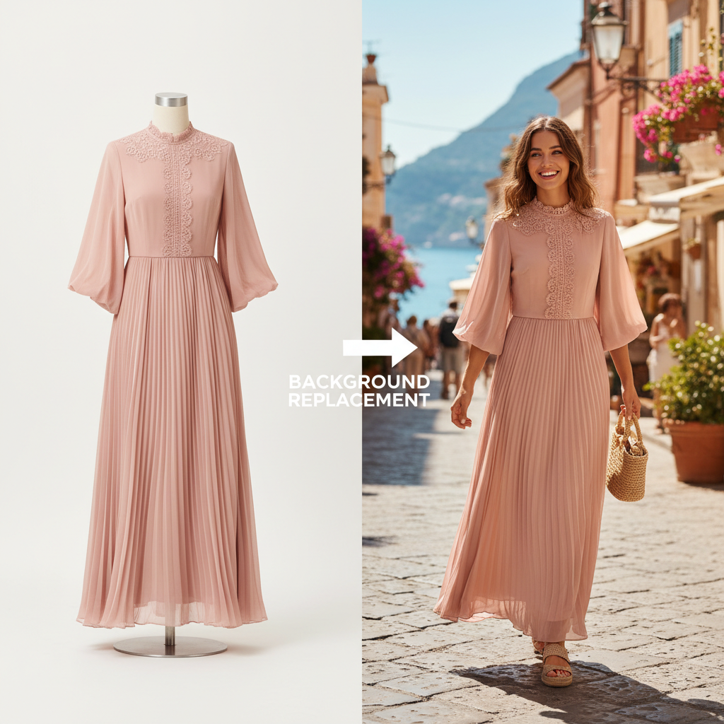 AI换背景示例图